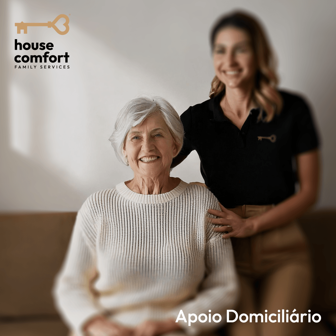 Cuidados diários de apoio domiciliário em casa com acompanhamento humano