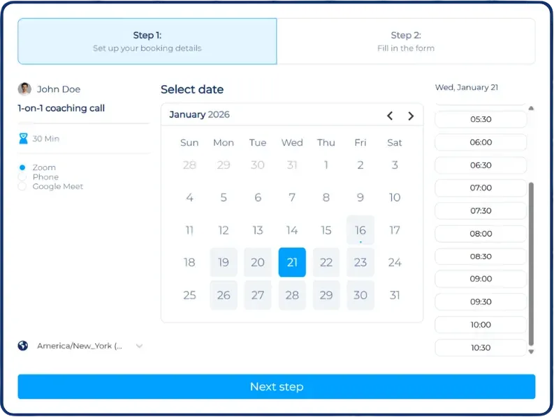 A week of confirmed client bookings in the SCALR calendar.