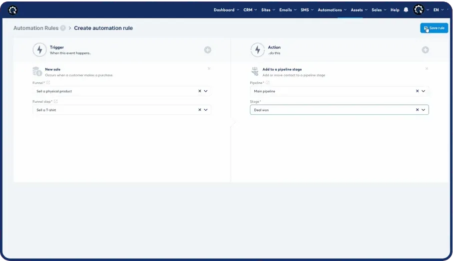 Pipeline stage settings in SCALR with custom stages and their order.