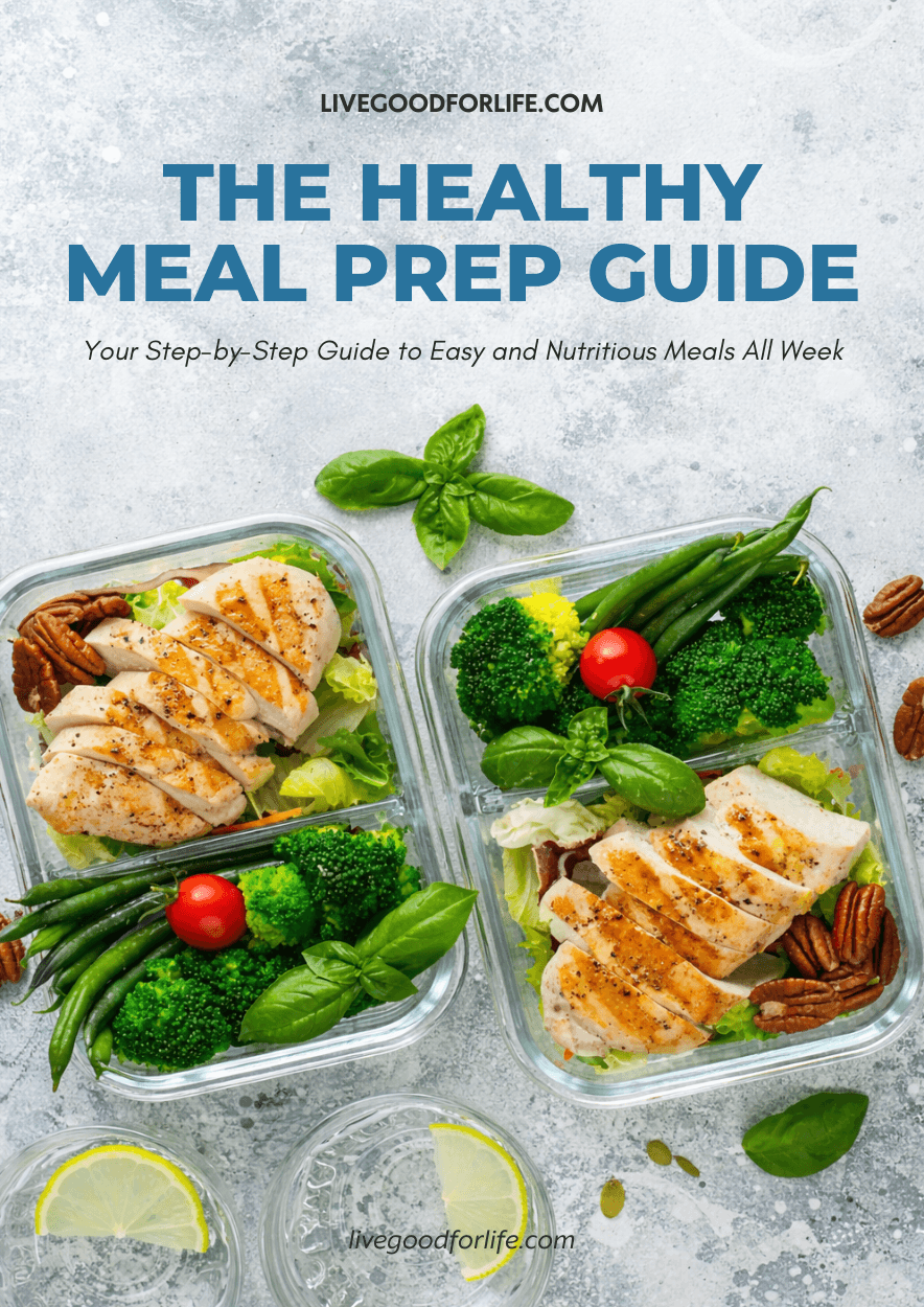 Meal prep containers with balanced lunch options and vegetables