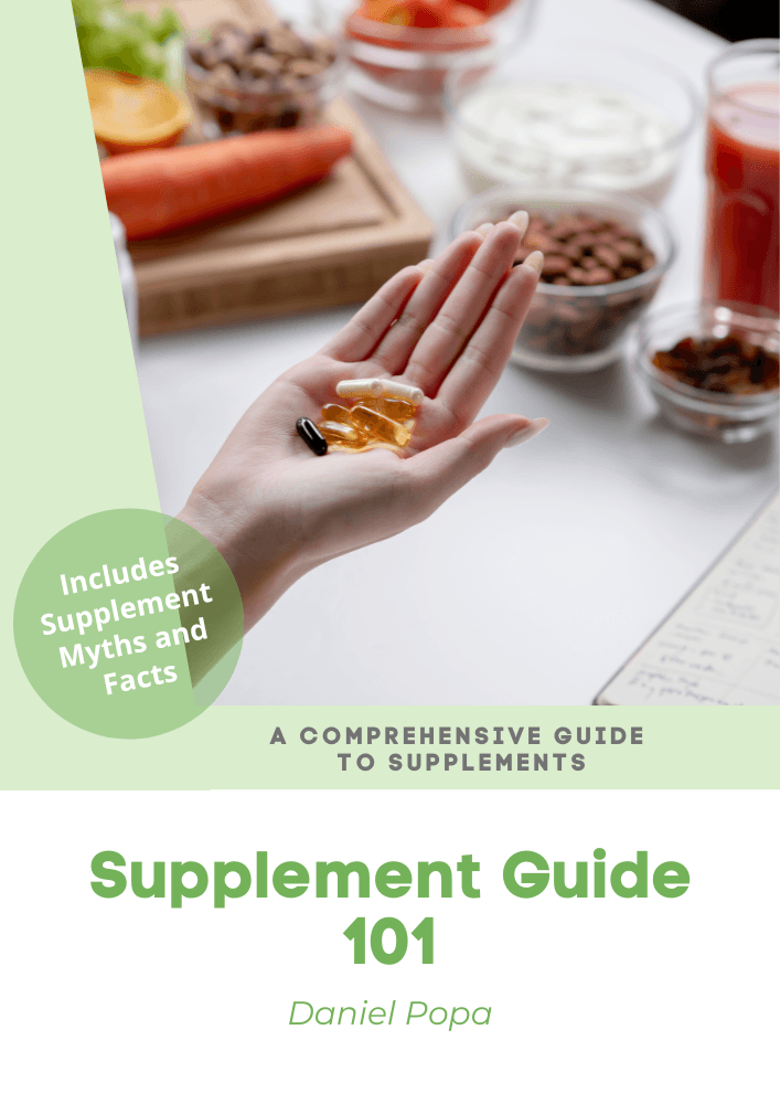 Supplement basics image with capsules and product education theme