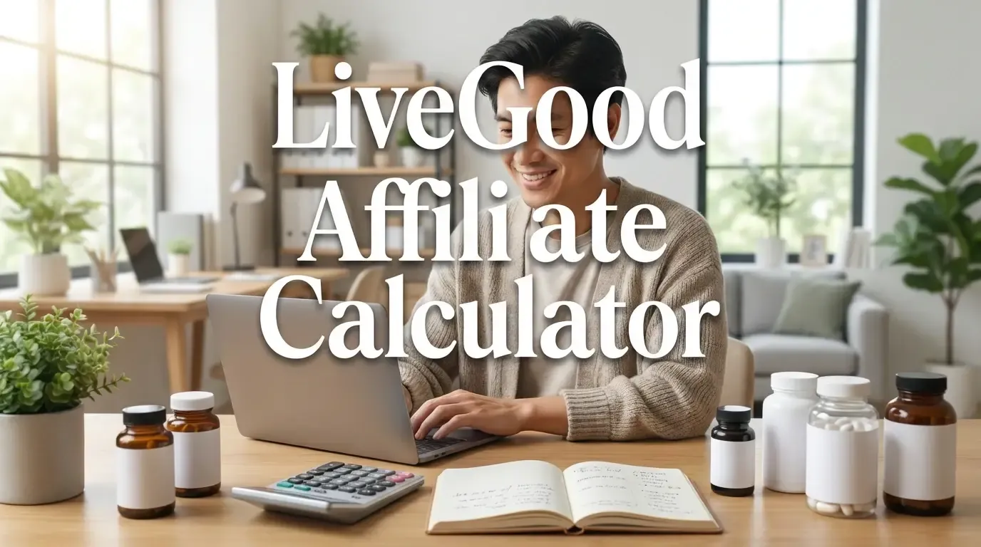 Affiliate business desk setup with calculator and growth notes