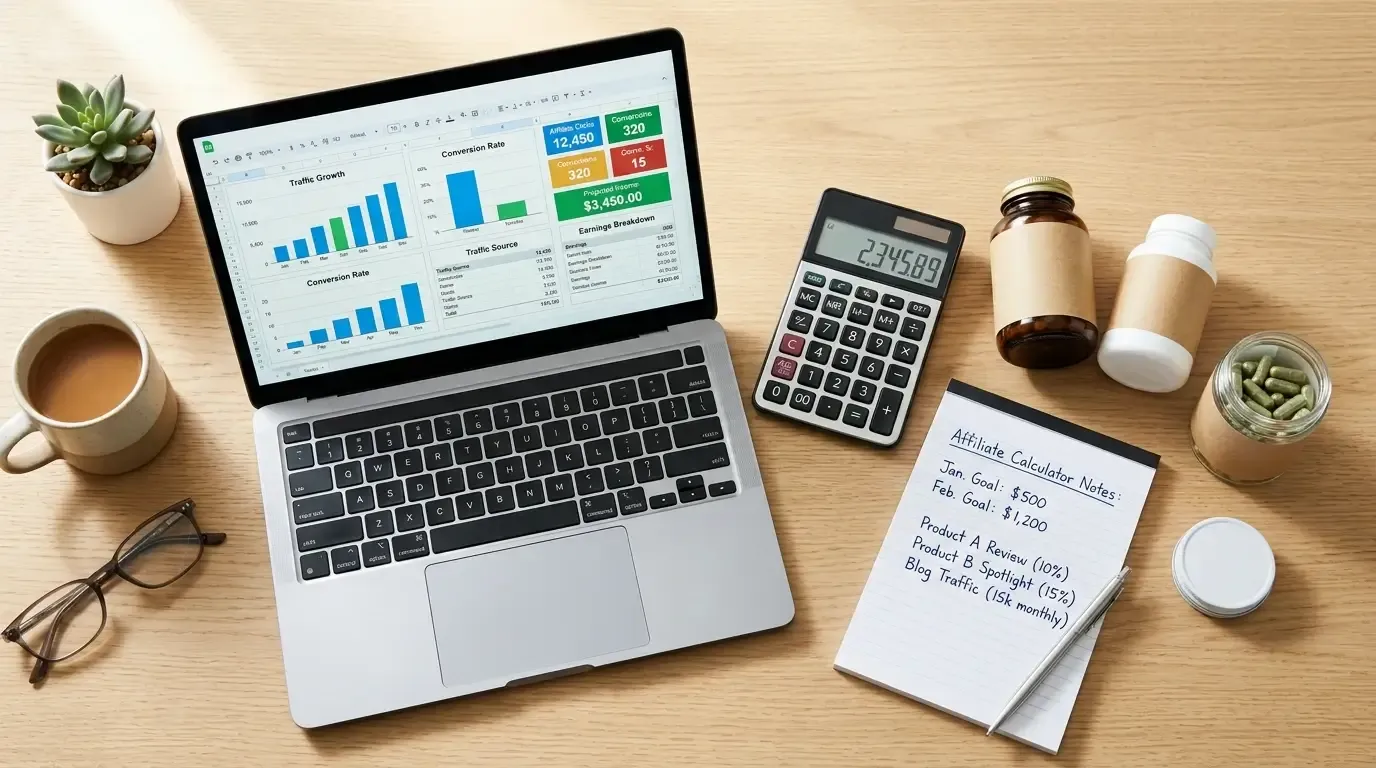 LiveGood affiliate calculator featured image with income planning theme