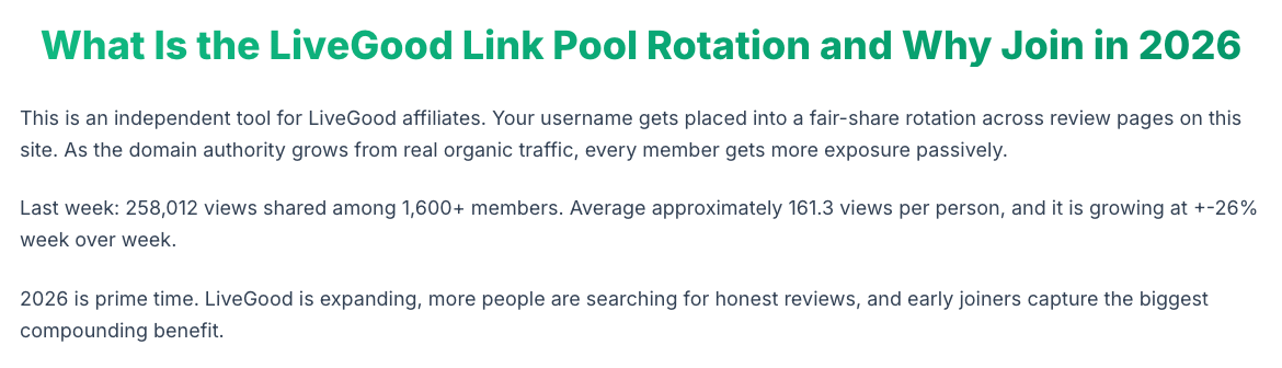 What Is the LiveGood Link Pool Rotation and Why Affiliates Are Looking at It in 2026