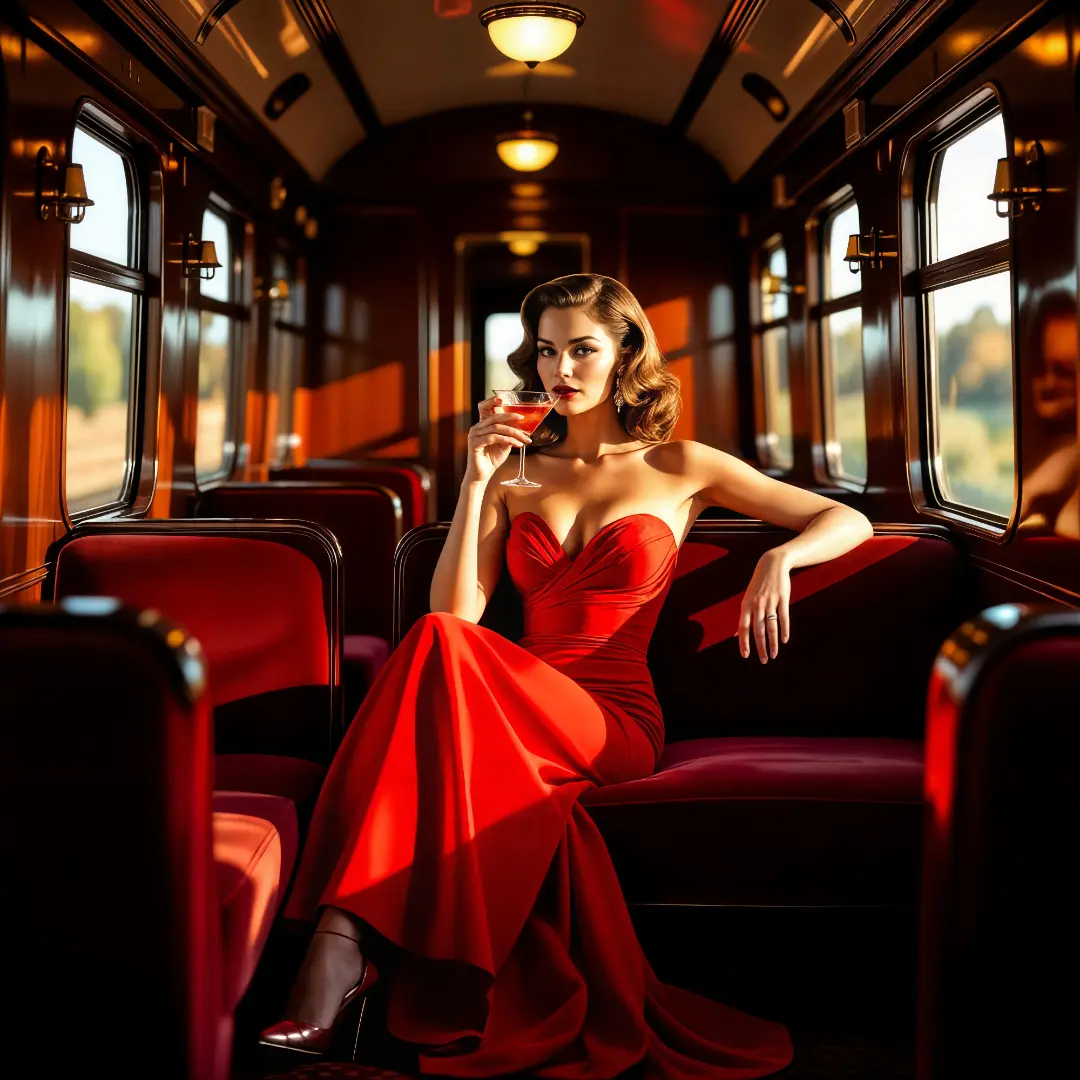 Brunette In Red by Michael Quarz