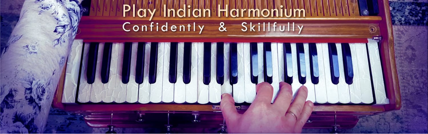 Hand on harmonium close-up