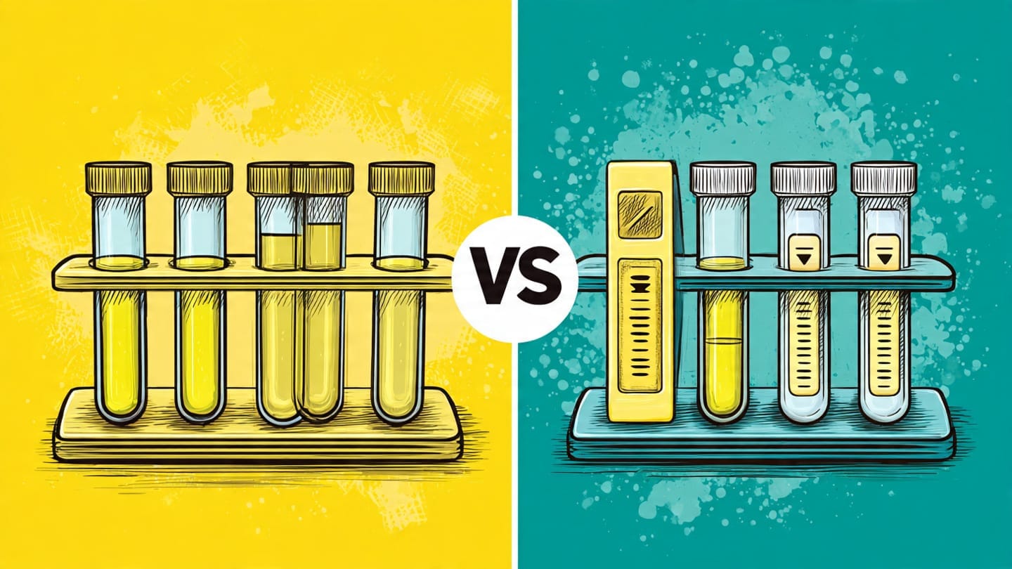 Comparison of home remedy pregnancy testing vs professional medical test strips.