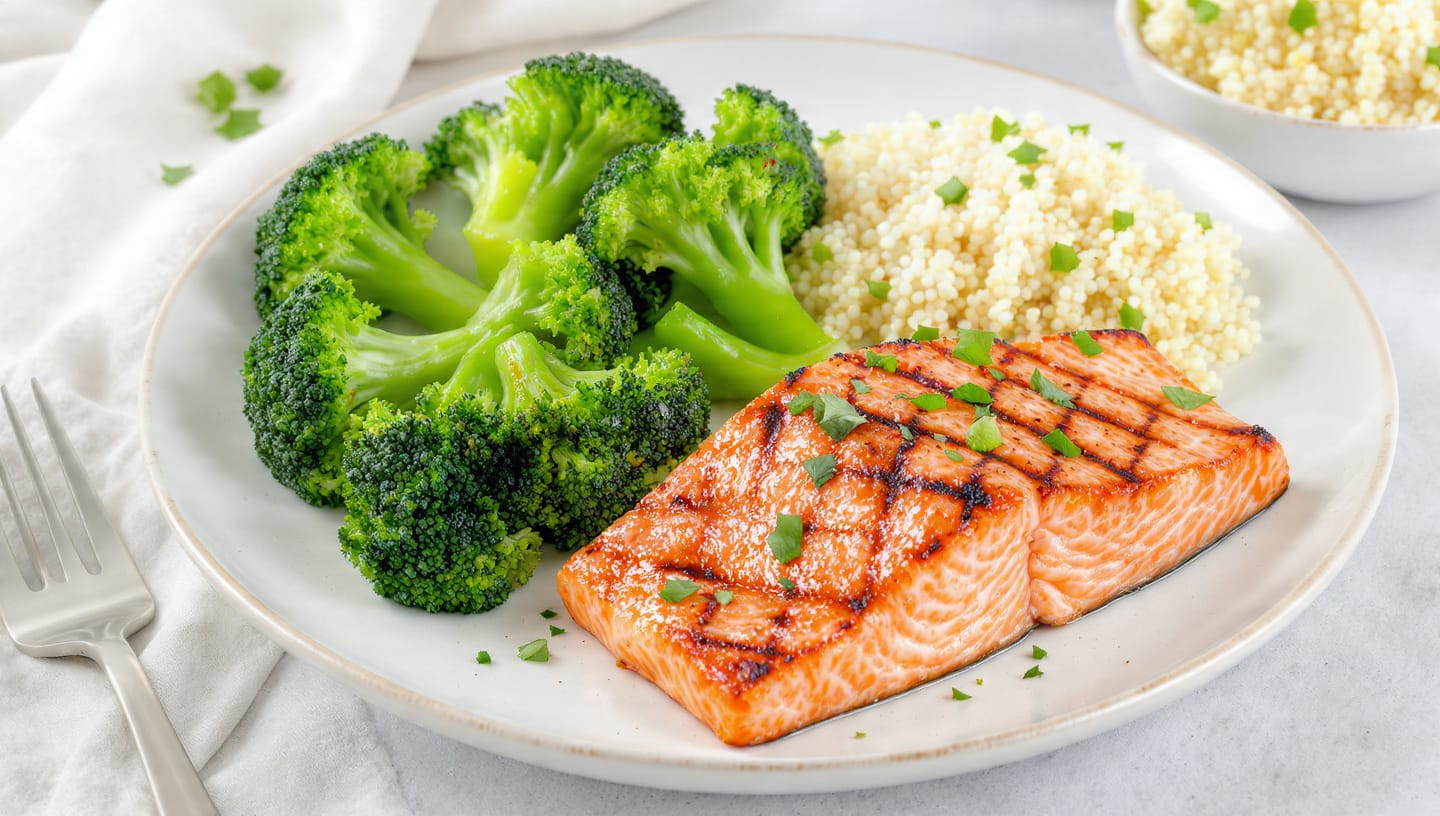 Balanced meal for a PCOS diet plan and natural treatment.