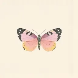 butterfly emerging chrysalis soft pastel icon simple