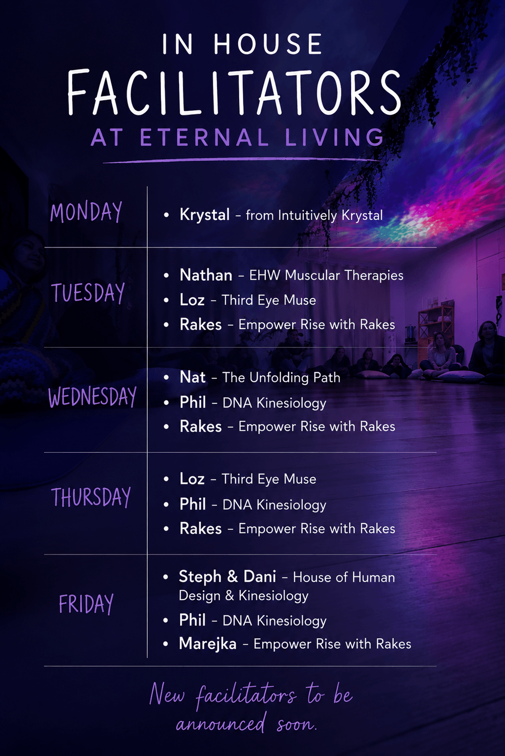 Services and modalities Eternal Living