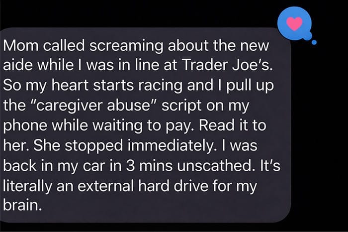 Caregiver testimonial