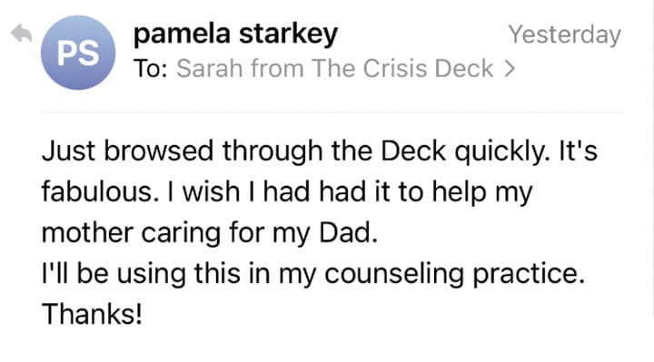 Caregiver testimonial