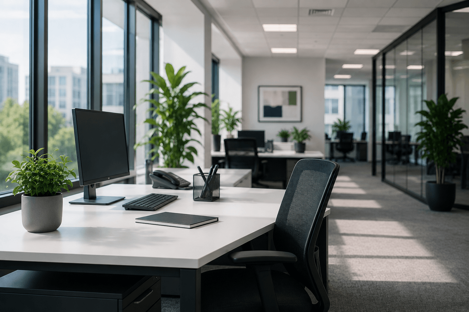 Sanitized Office Workspace
