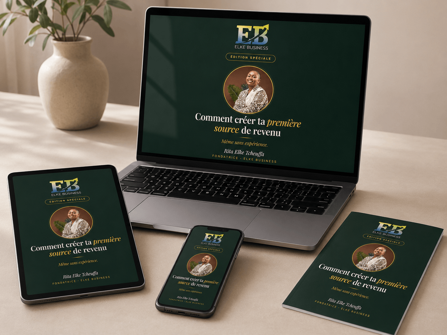 Le guide Comment creer ta premiere source de revenu, sur ordinateur, tablette, telephone et en version imprimee