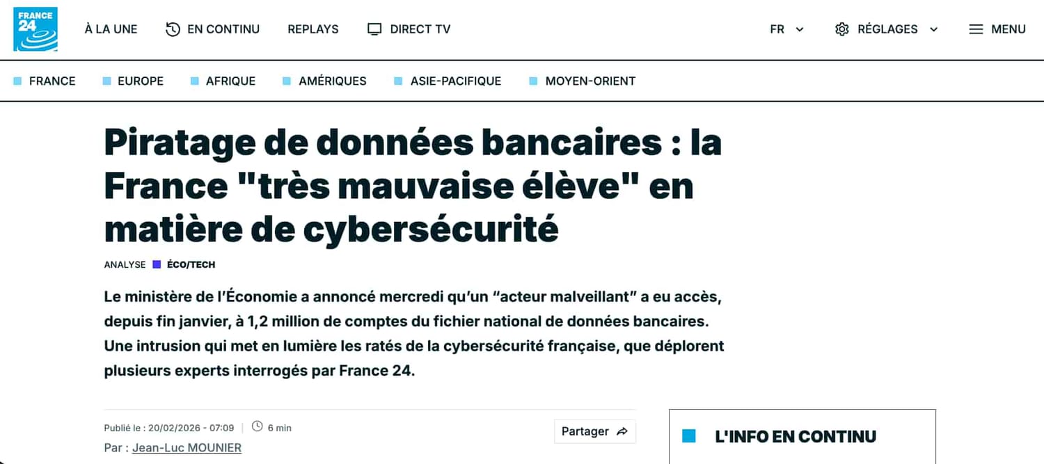 Article de France 24 sur les piratages en France