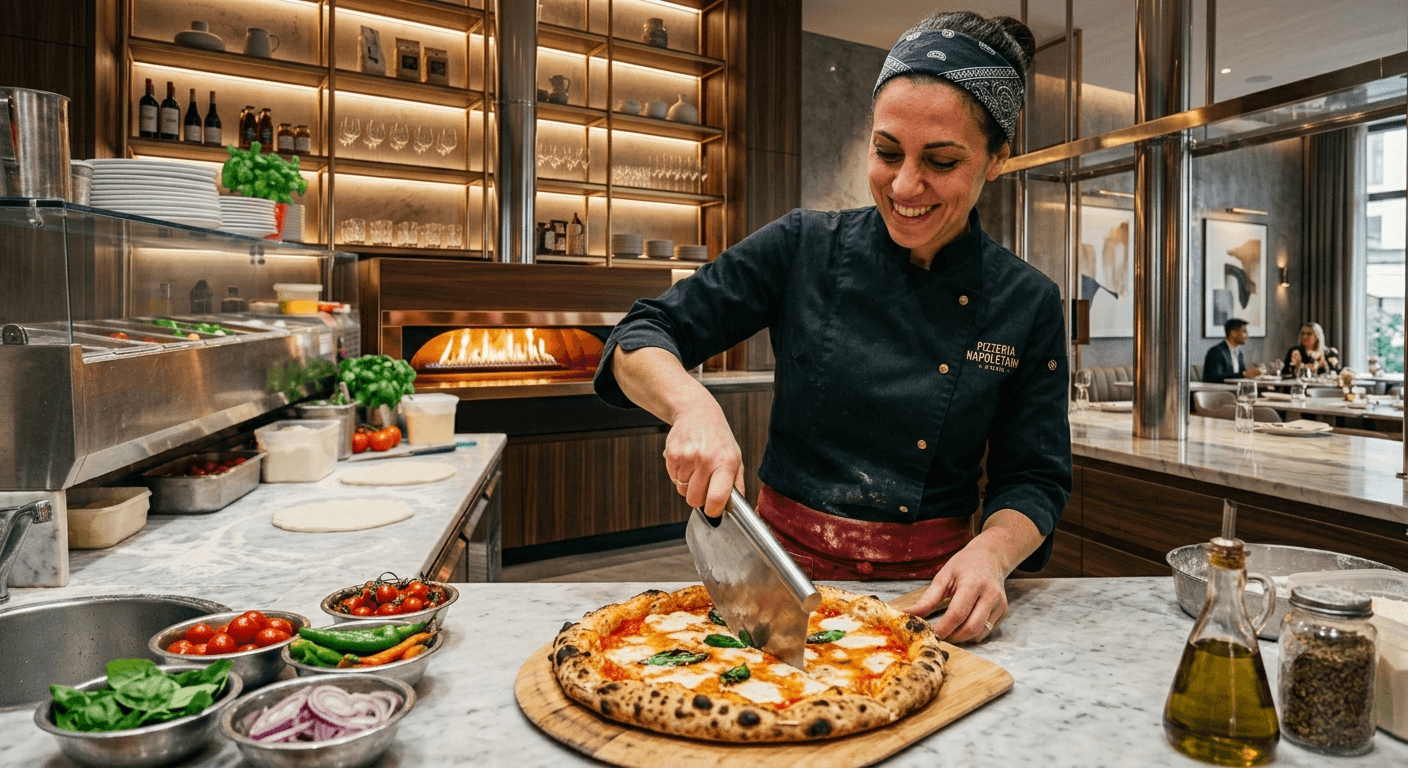 Persona preparando pizza