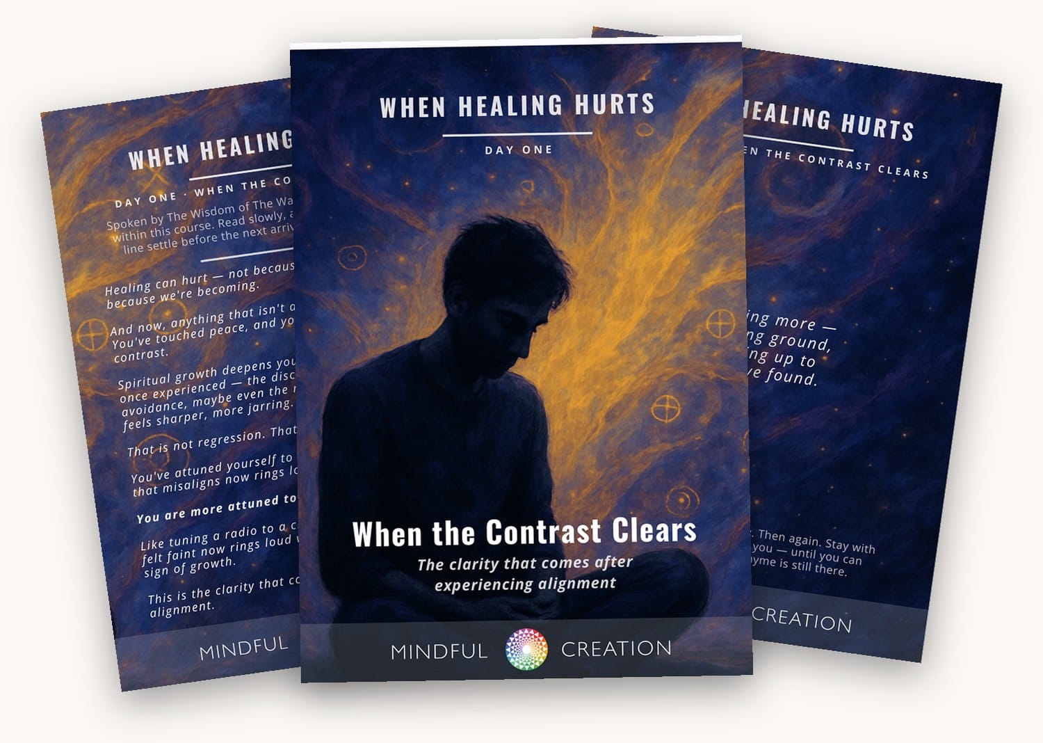 Day One of WHH — the cover, a reflection page and the affirmation