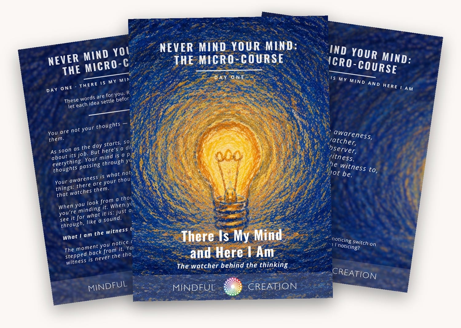 Day One of Micro — the cover, a reflection page and the affirmation