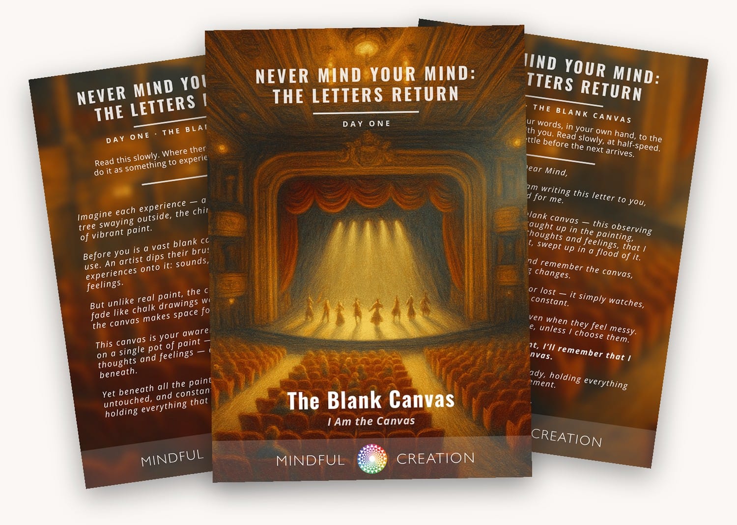 Day One of TLR — the cover, a reflection page and the affirmation