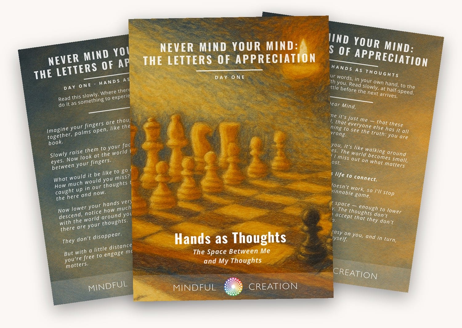 Day One of LOA — the cover, a reflection page and the affirmation