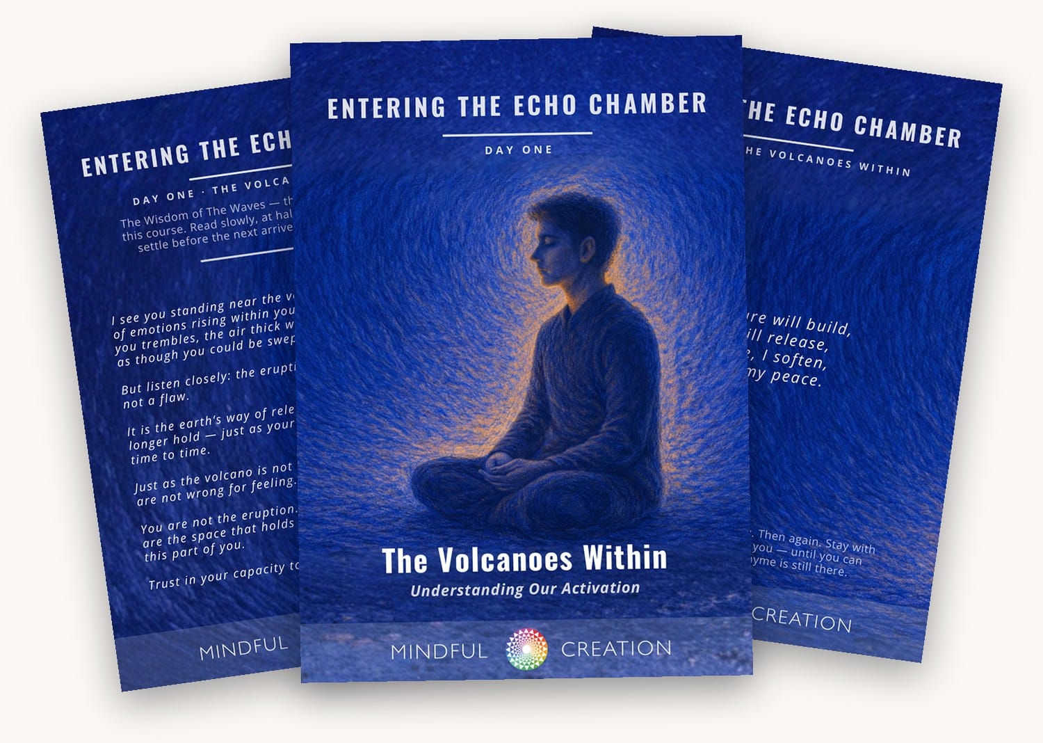 Day One of ETEC — the cover, a reflection page and the affirmation