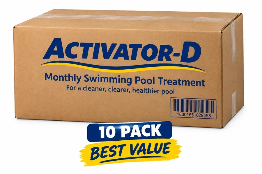 ActivatorD 10-Pack carton, ten months of pool algae treatment
