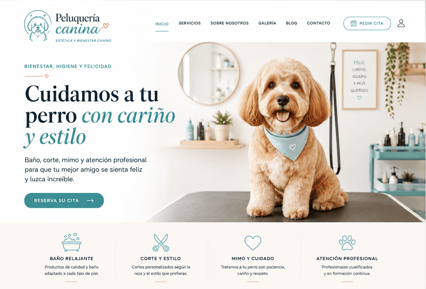Vista previa de la web Peluquería canina