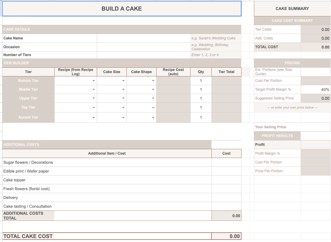 Cake Pricing Calculator