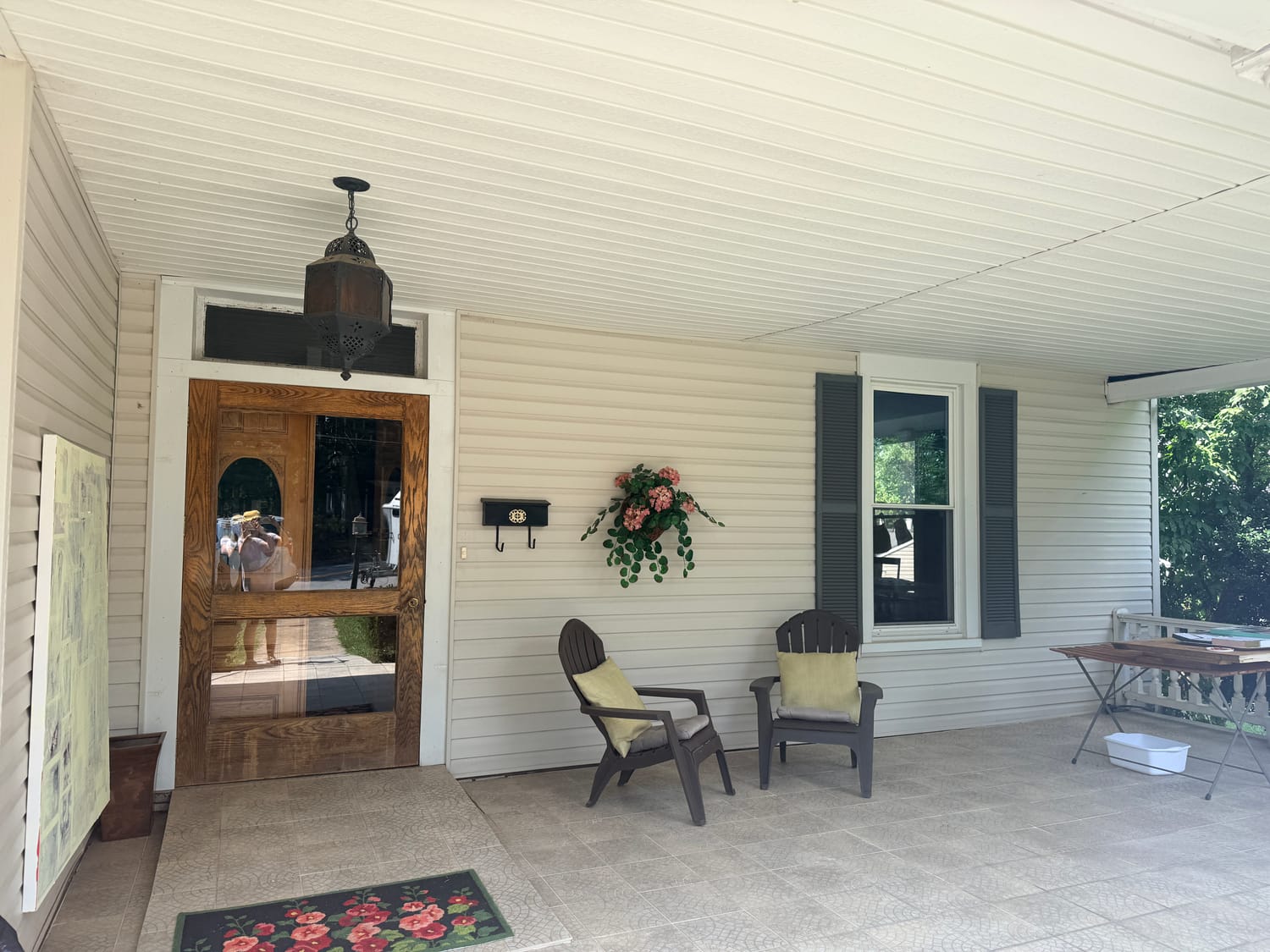 The porch of Sandrine's Victorian home in Chatham, Virginia