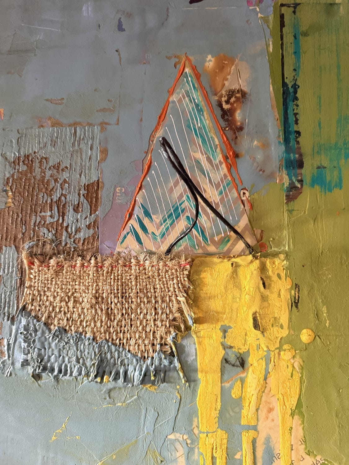 Sailing Away, close-up of the burlap