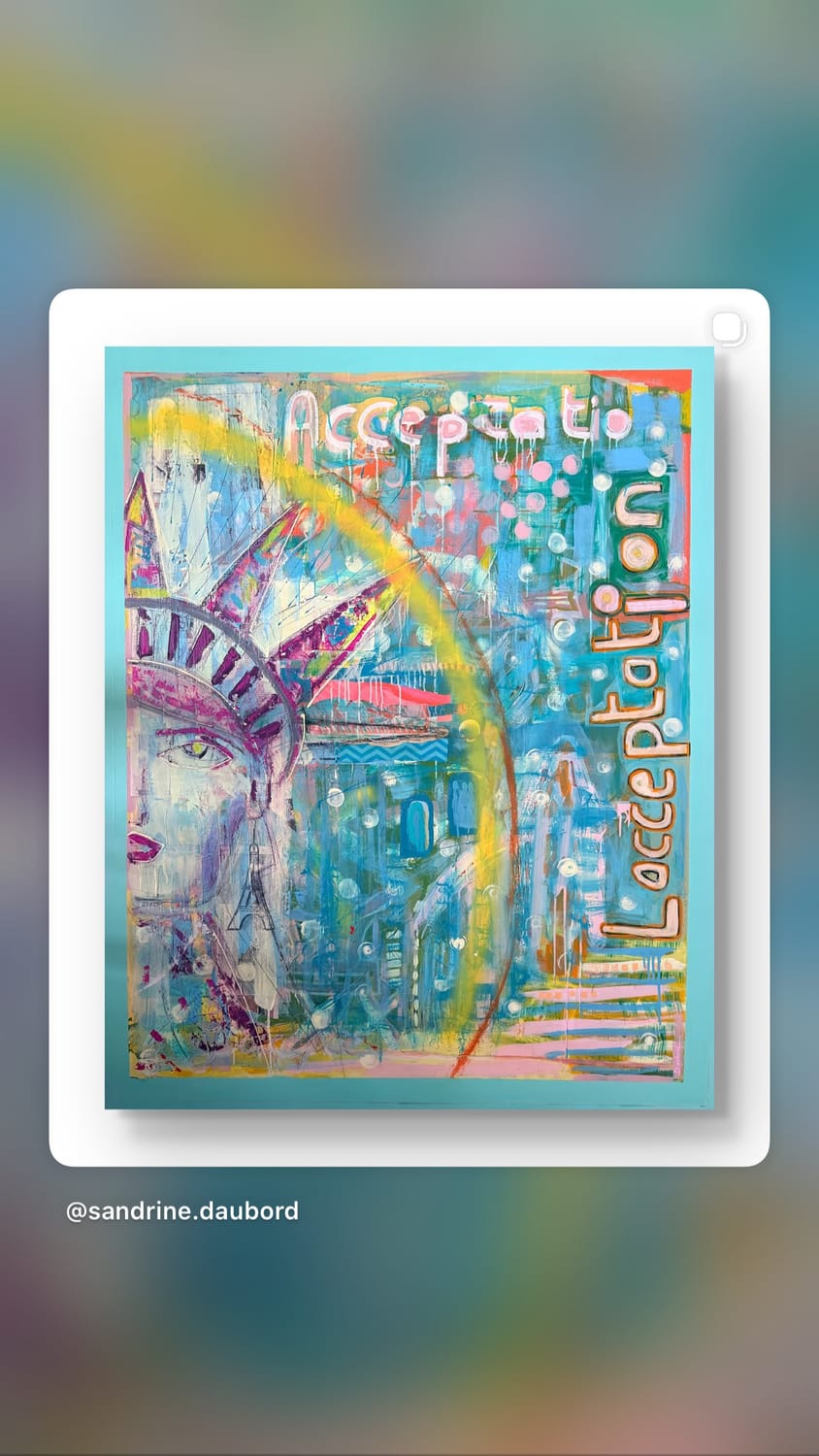 Acceptance by Sandrine Daubord, mixed media, 48 x 60 in