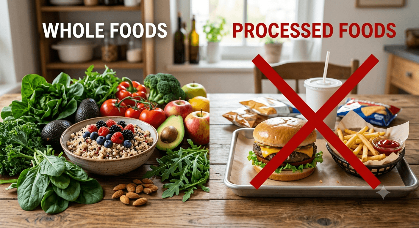 whole foods vs processed foods for 21 day diet