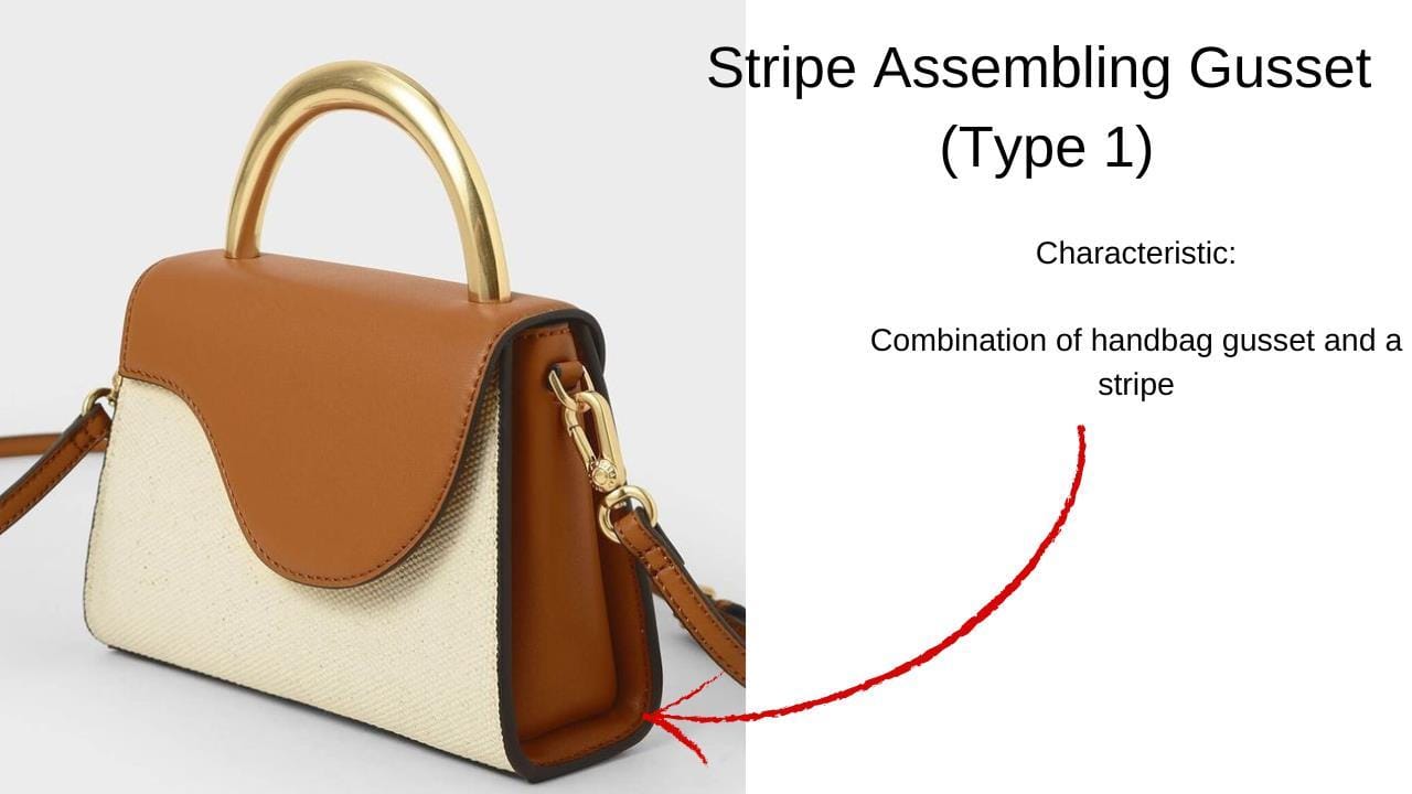 Stripe assembling gusset lesson example