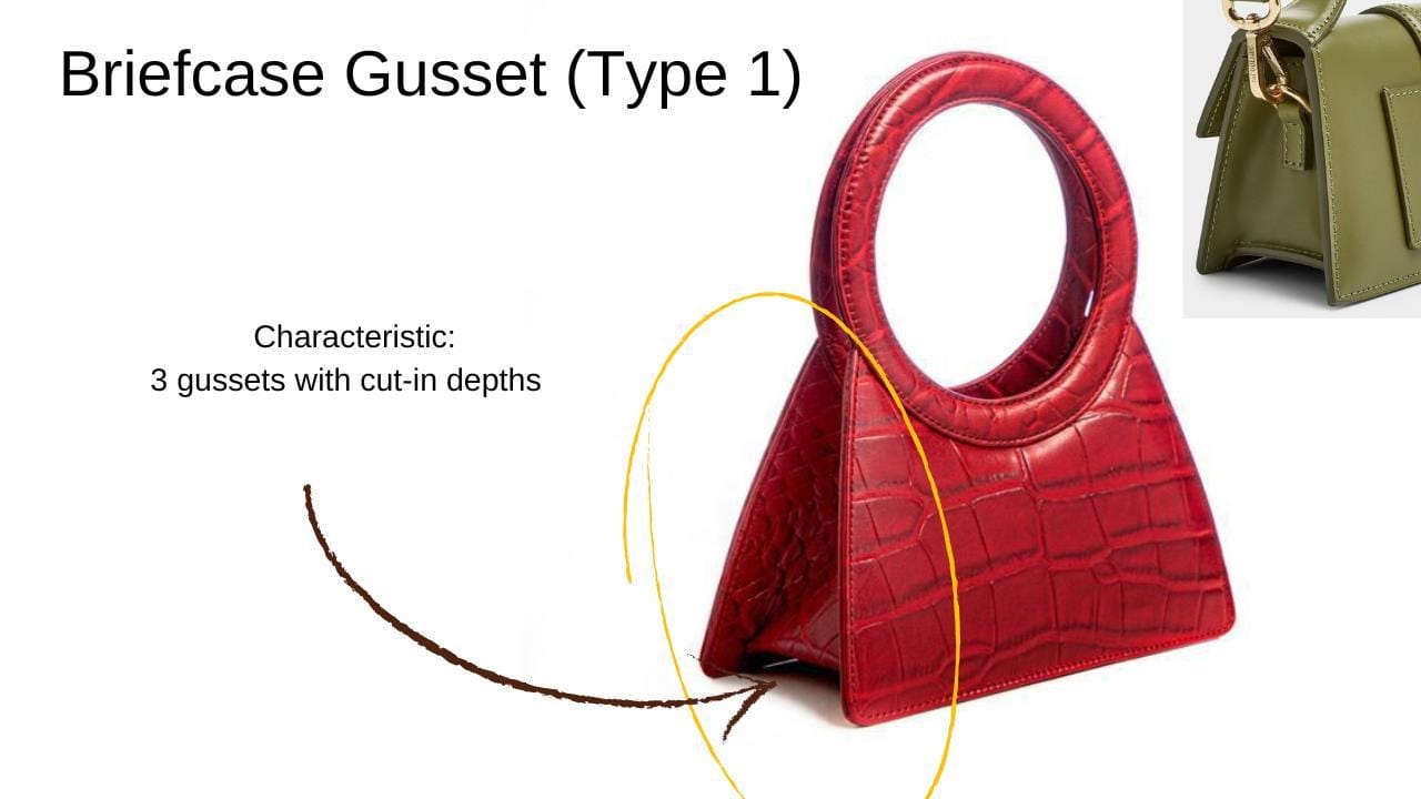 Briefcase gusset construction lesson example