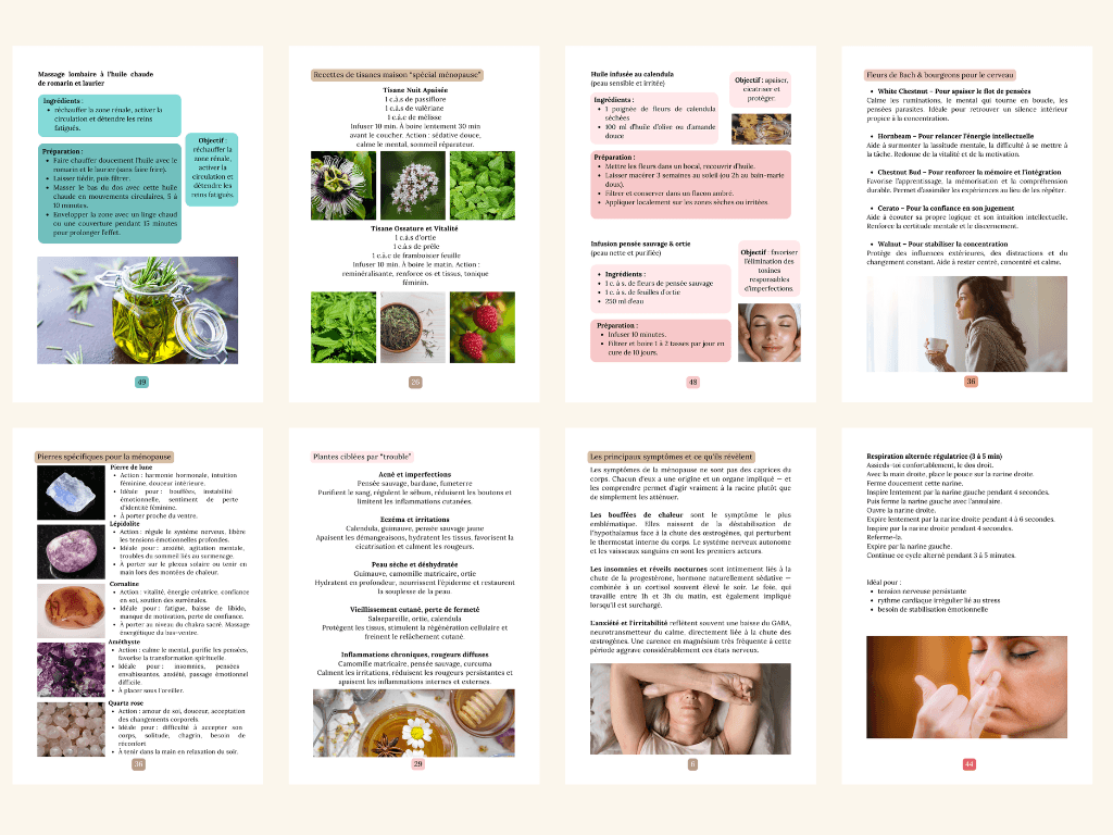Pages intérieures des e-books de la Collection Vitalité