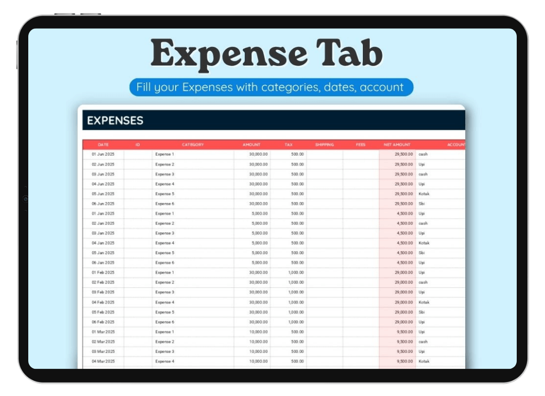 Expense Tab