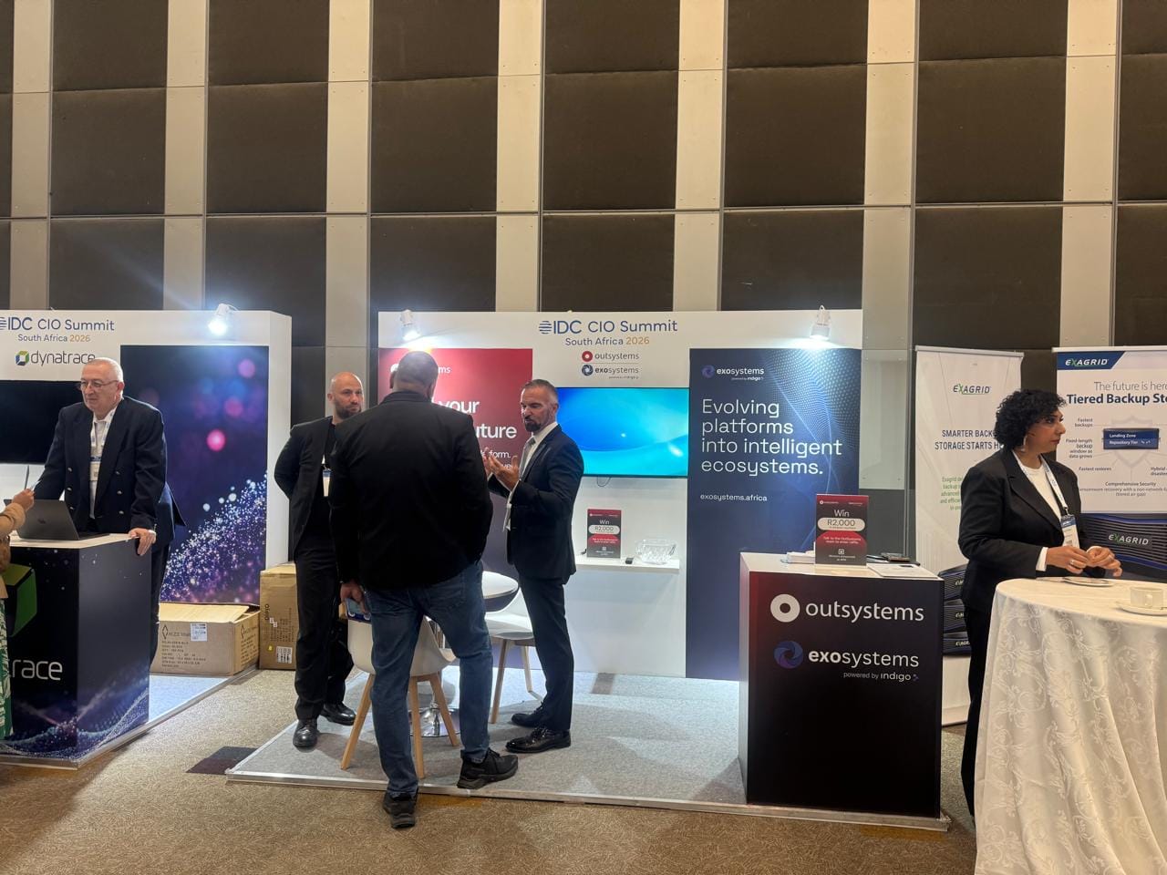 ExoSystems powered by Indigo and OutSystems booth at IDC CIO Summit South Africa 2026