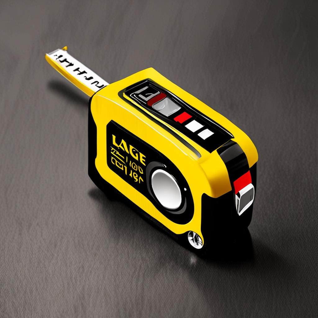 compact digital tape measure gadget black