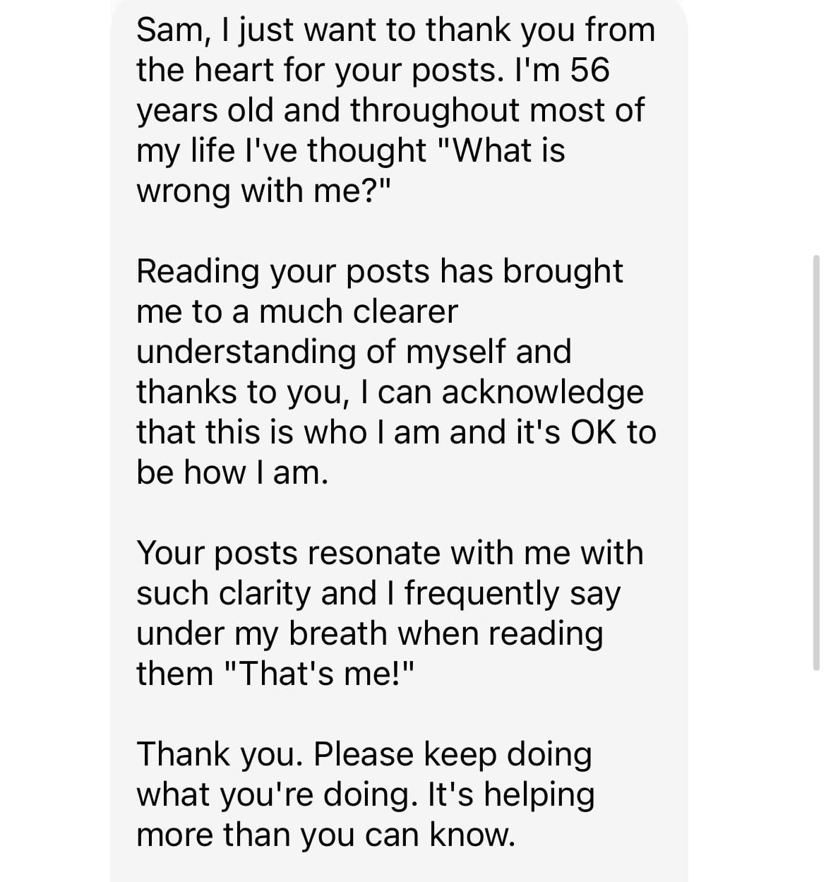 Threads DM testimonial