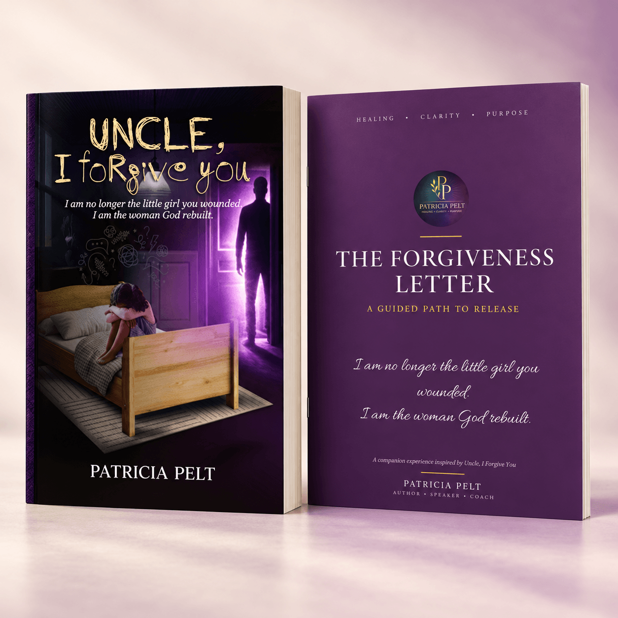 Physical set: signed Uncle, I Forgive You book and The Forgiveness Letter printed workbook