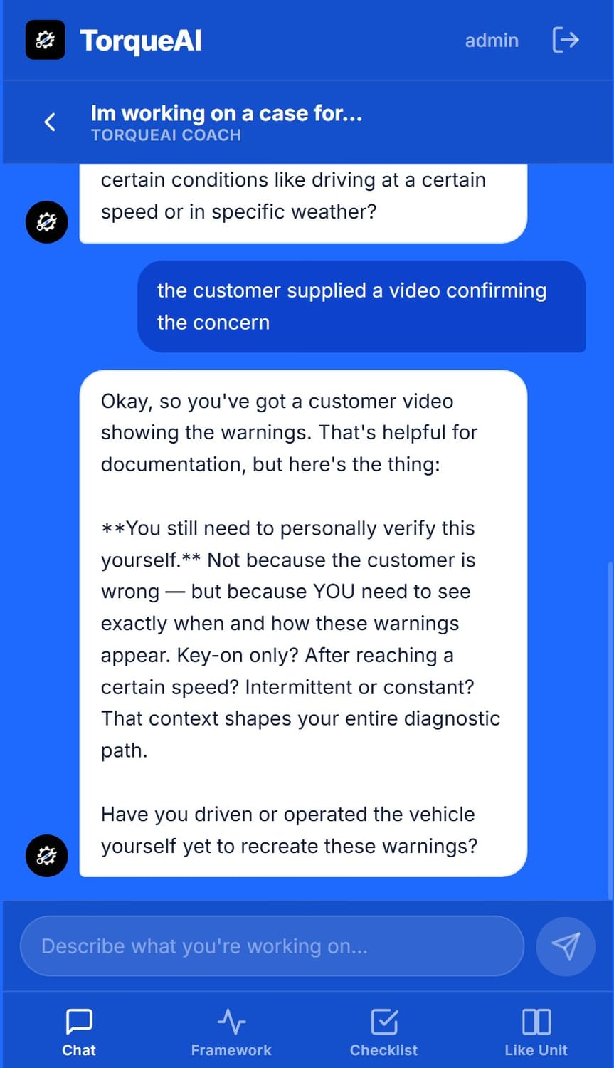 TorqueAI chat coach