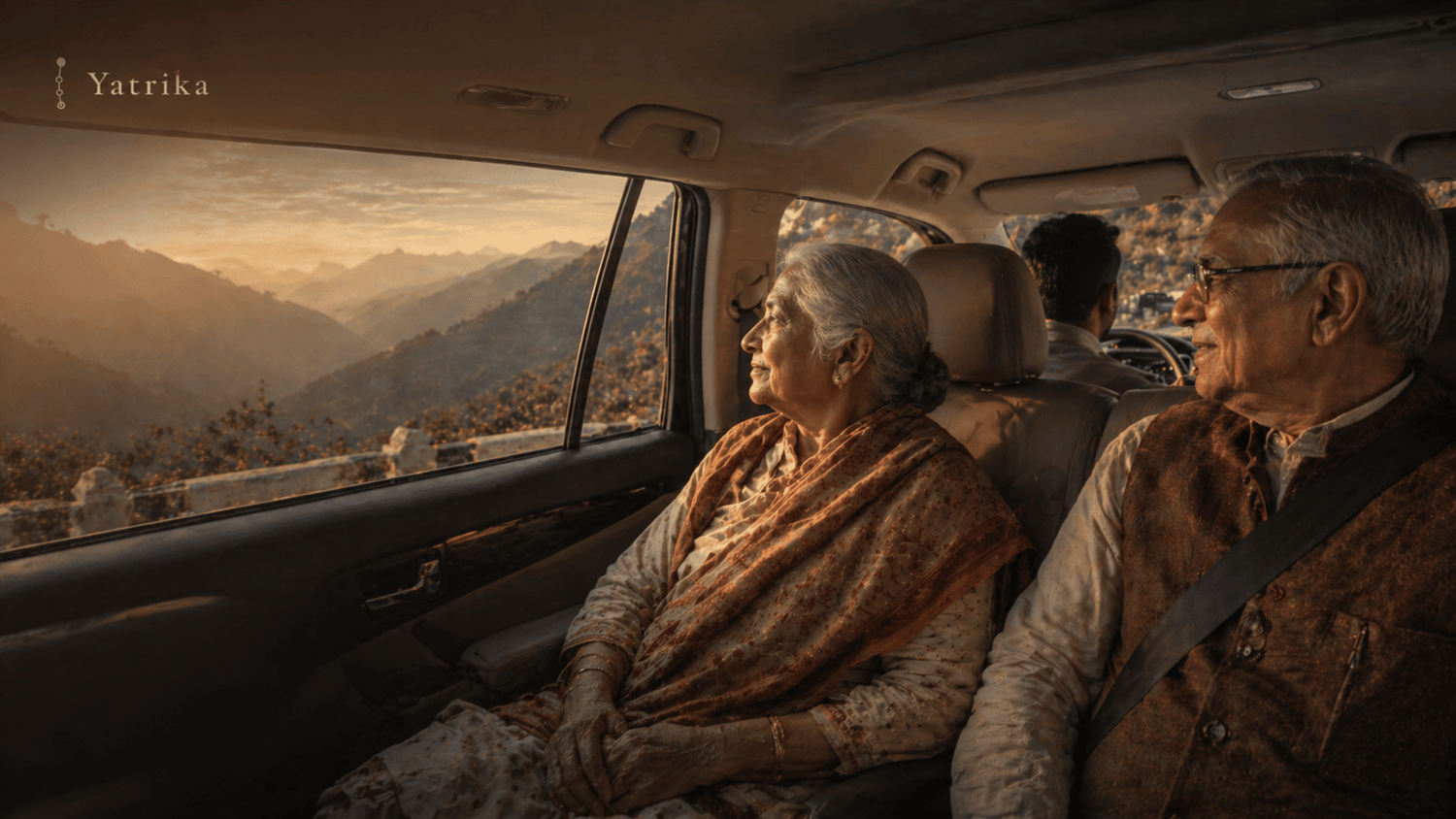 Elderly pilgrims travelling in private Innova during Char Dham Yatra