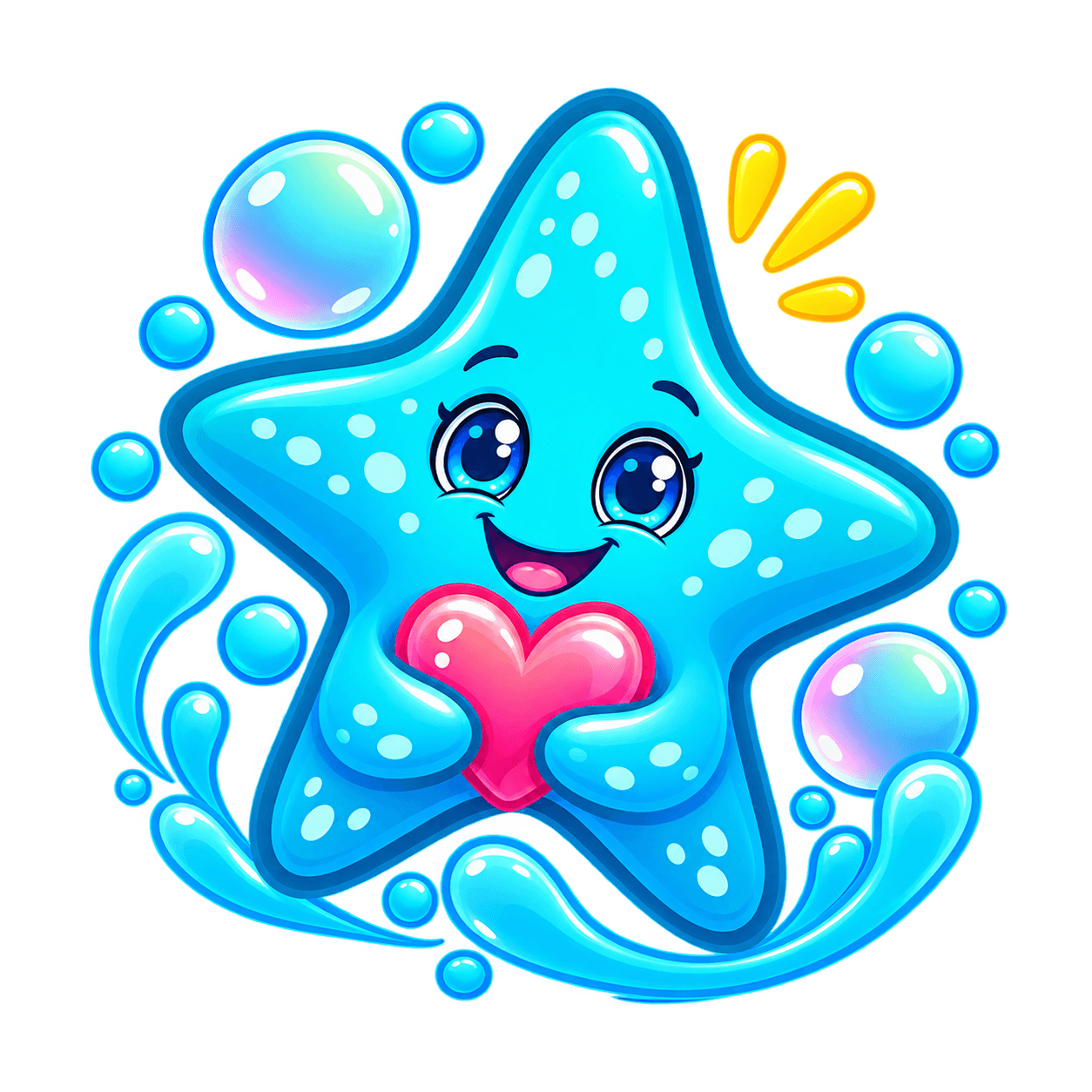 Starfish hugging a heart