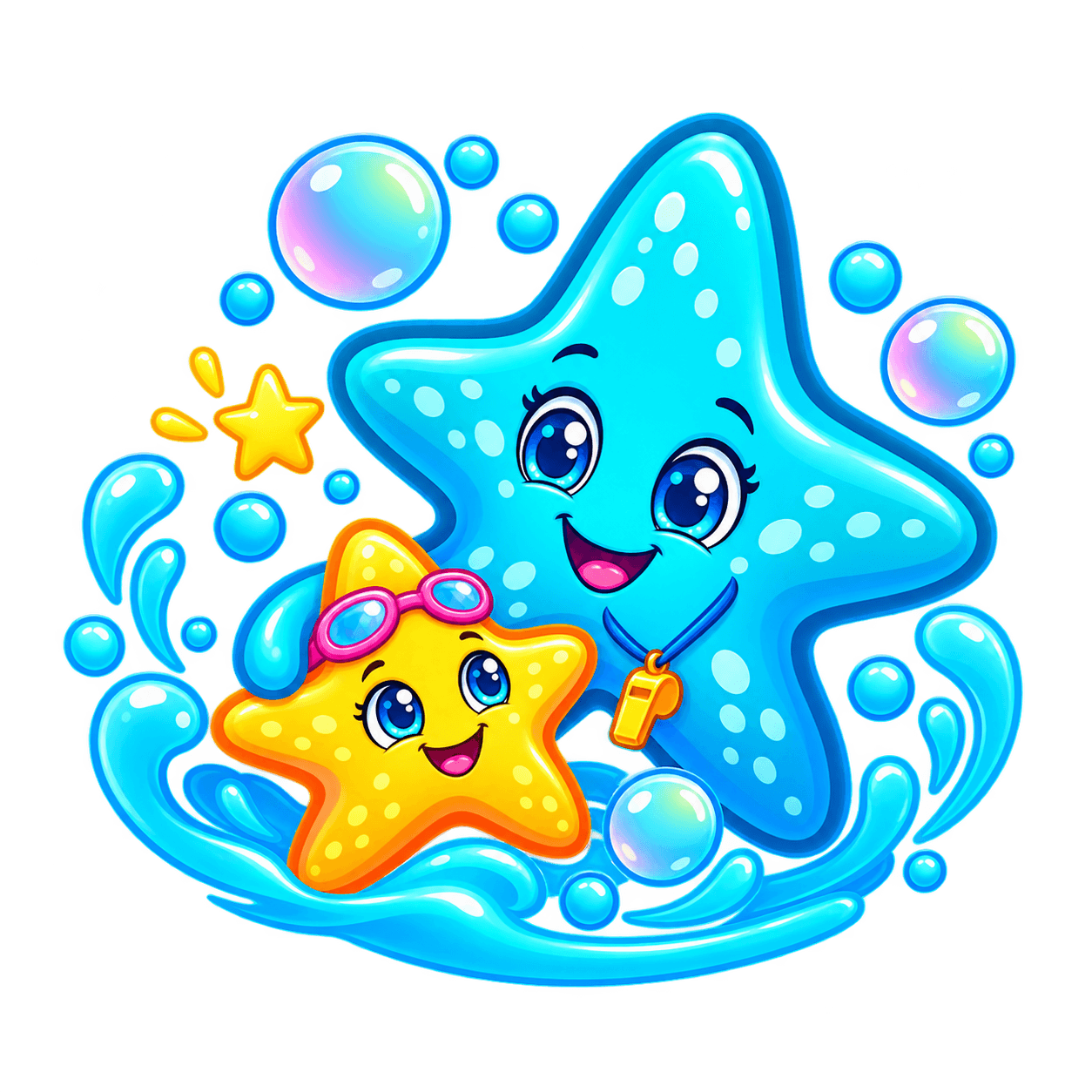 Starfish teacher with a little swimmer