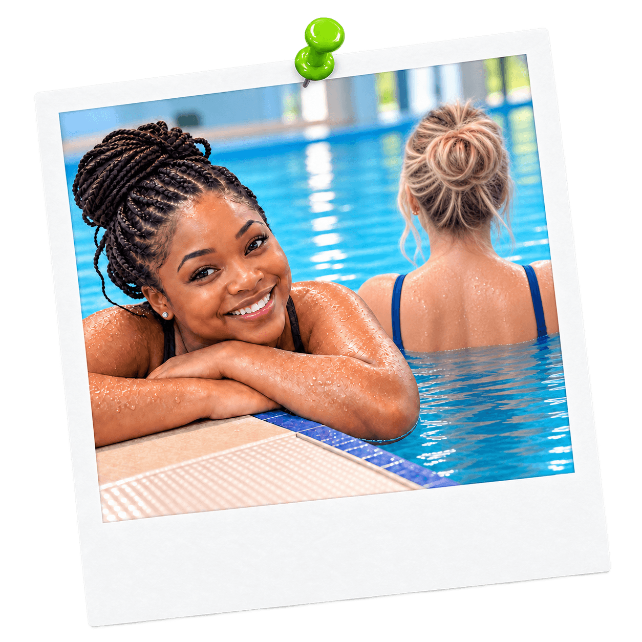 Adult swimmer with an instructor