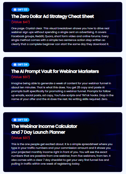 webinarclonesai-aiflipdomains-review-oto-demo-bonus-walkthrough-pricing-5-Your 5 Free Gifts