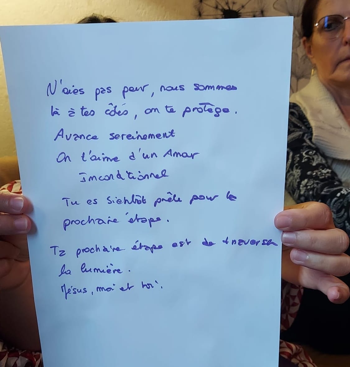 Message intérieur après une séance