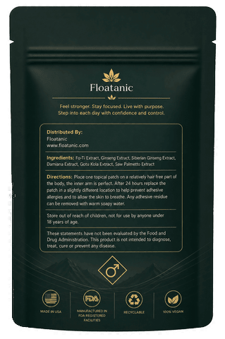 Floatanic QUAD Patches rear pouch with product information
