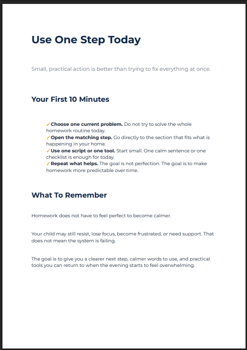 Start Here guide showing Your First 10 Minutes and how to use one step today