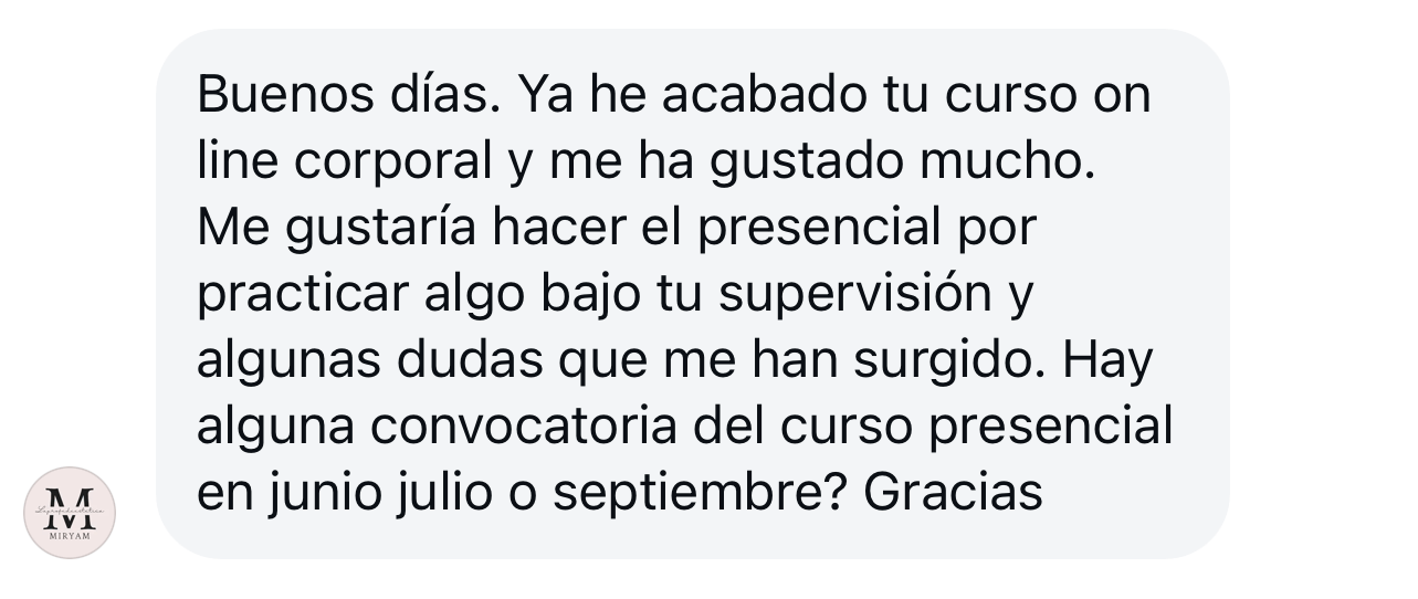 Mensaje de una alumna